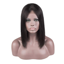 Carregar imagem no visualizador da galeria, Peruca Front Lace Preta Curta Lisa 40 Cm 250 Gramas -  Cabelo humano