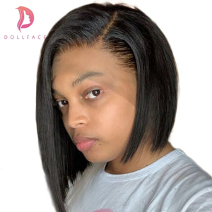 Peruca Front Lace Preta Curta Lisa 40 Cm 250 Gramas -  Cabelo humano