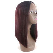 Carregar imagem no visualizador da galeria, Perucas de Cabelo Orgânico Ombre Preto Loira / Preto Vermelha