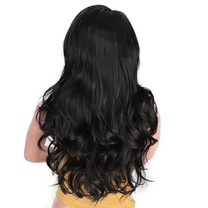 Peruca Front Lace Ombre Vermelho Escuro Longo Ondulado Orgânico