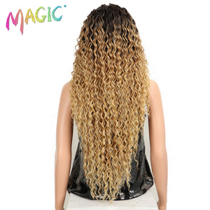 Peruca Cacheada Afro Raiz Preta C/Ombre Mel 250 Gramas 80 Centímetros - Orgânica