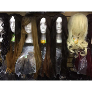 Peruca Orgânica Preta Com Franja Longa Lisa 60 Cm Promoção!