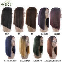 Carregar imagem no visualizador da galeria, Perucas de Cabelo Orgânico Ombre Preto Loira / Preto Vermelha