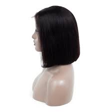 Peruca Front Lace Preta Curta Lisa 40 Cm 250 Gramas -  Cabelo humano