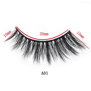 Cílios Postiços 3 Pares 3D Natural 17mm Longa duração