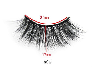 Cílios Postiços 3 Pares 3D Natural 17mm Longa duração