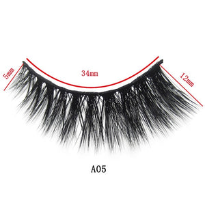 Cílios Postiços 3 Pares 3D Natural 17mm Longa duração