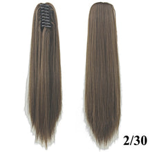 Carregar imagem no visualizador da galeria, Soowee Synthetic Black To Burgundy Straight Ombre Hair Extension Claw Hairpiece Ponytail Pony Tail Aplique De Cabelo