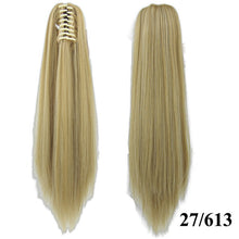 Carregar imagem no visualizador da galeria, Soowee Synthetic Black To Burgundy Straight Ombre Hair Extension Claw Hairpiece Ponytail Pony Tail Aplique De Cabelo